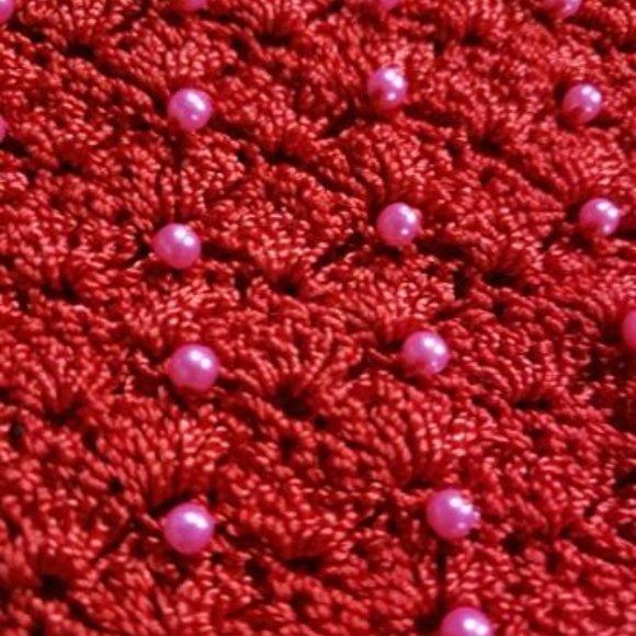 Red Beaded Crotchet Tank Top S/M - Picture 2 of 5